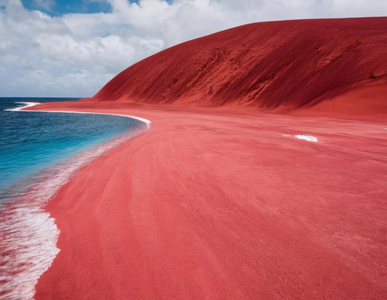 Keindahan Pantai Merah: Pasir Merah, Air Biru, dan Surga Tersembunyi