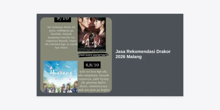 Jasa Rekomendasi Drakor 2026 Malang: Panduan Lengkap Cari Tontonan Hits