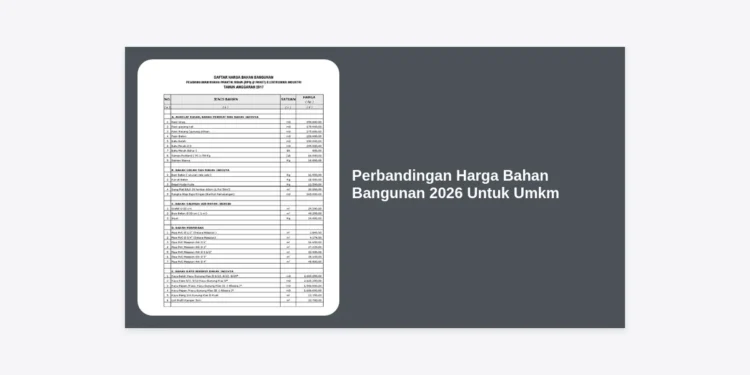 Perbandingan Harga Bahan Bangunan 2026 Untuk Umkm: Panduan Lengkap Hemat Biaya