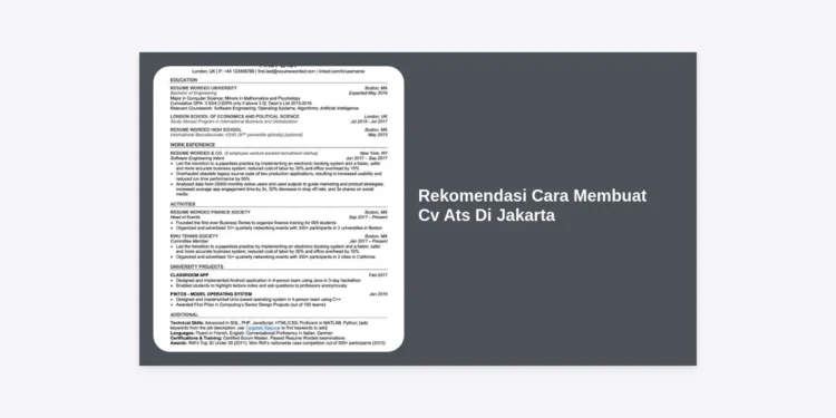 10 Rekomendasi Cara Membuat CV ATS di Jakarta Agar Cepat Dilirik HRD