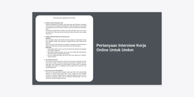 15+ Pertanyaan Interview Kerja Online untuk UMKM: Panduan Lengkap Rekrutmen Digital