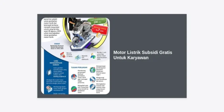 Motor Listrik Subsidi Gratis Untuk Karyawan: Panduan Lengkap & Cara Mendapatkannya