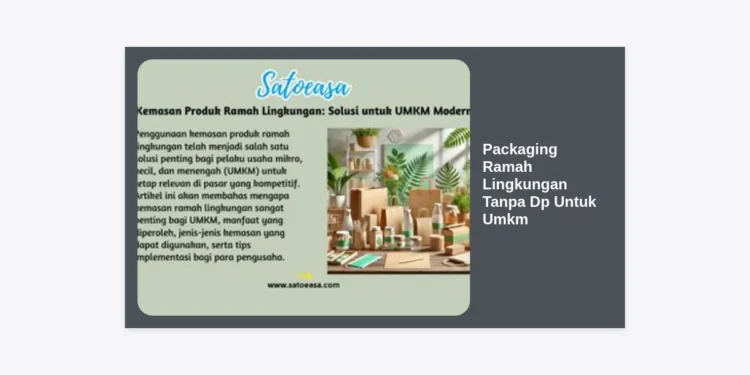 Packaging Ramah Lingkungan Tanpa Dp Untuk Umkm: Solusi Bisnis Berkelanjutan