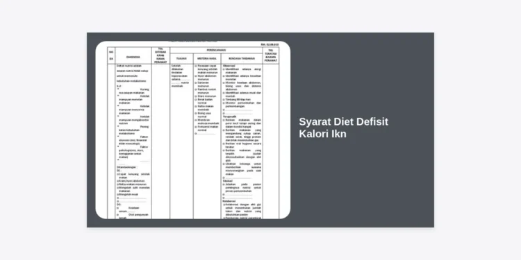 Syarat Diet Defisit Kalori Ikn: Panduan Lengkap Menuju Berat Badan Ideal secara Sehat
