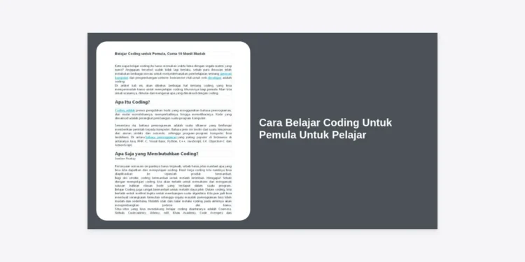Cara Belajar Coding Untuk Pemula Untuk Pelajar: Panduan Lengkap 2024