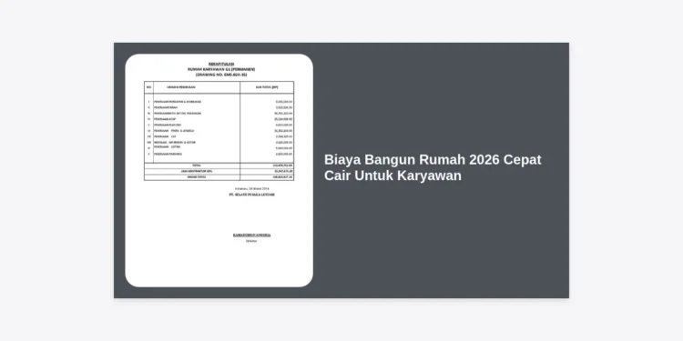 Estimasi Biaya Bangun Rumah 2026 Cepat Cair Untuk Karyawan: Panduan Lengkap & Strategi Dana