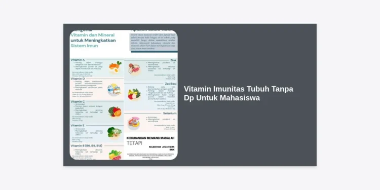10+ Vitamin Imunitas Tubuh Tanpa Dp Untuk Mahasiswa: Rahasia Tetap Fit Saat Deadline Menumpuk