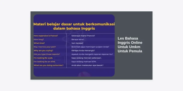 Les Bahasa Inggris Online Untuk UMKM Untuk Pemula: Panduan Terlengkap 2024