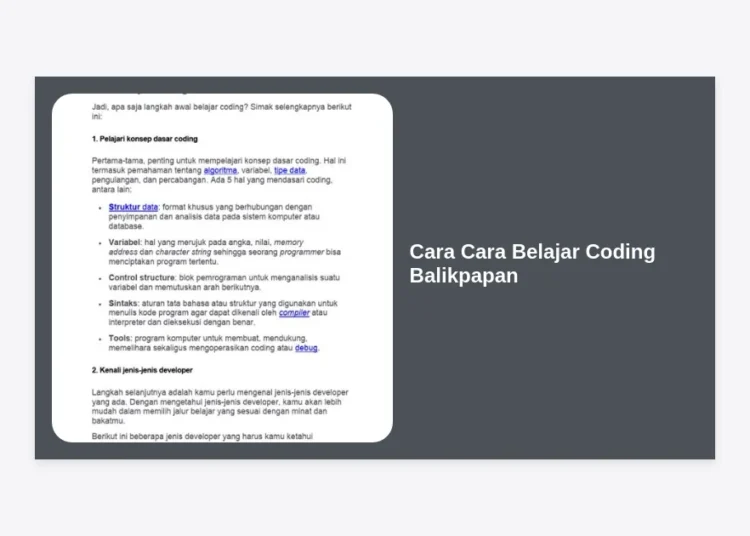 Panduan Lengkap Cara Belajar Coding Balikpapan: Dari Pemula Hingga Siap Kerja di Era IKN