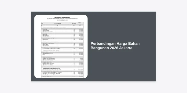 Perbandingan Harga Bahan Bangunan 2026 Jakarta: Panduan Lengkap Estimasi Biaya Konstruksi