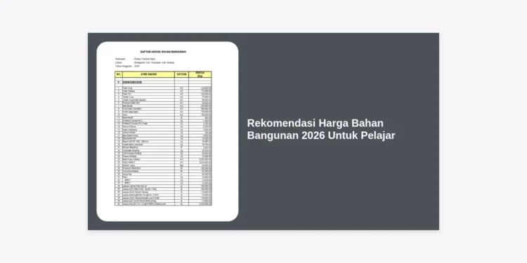 Rekomendasi Harga Bahan Bangunan 2026 Untuk Pelajar: Panduan Lengkap Estimasi & Tips Hemat